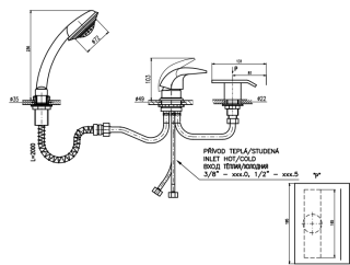Смеситель на борт ванны Rav Slezak Dunaj D474.5YZ золото